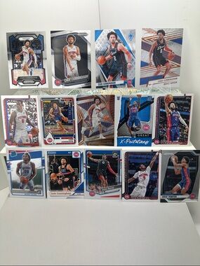 Pistons Cade Cunningham lot of 14 w/ Thompson, Duran & 2 Isaiah Stewart Rookies
